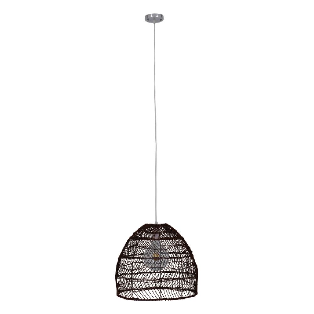GLOBOSTAR® MALIBU 00970 Boho Κρεμαστό Φωτιστικό Οροφής με Ντουί 1 x E27 AC 220-240V IP20 - Καφέ - Μ40 x Π40 x Υ35cm
