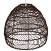 GLOBOSTAR® MALIBU 00970 Boho Κρεμαστό Φωτιστικό Οροφής με Ντουί 1 x E27 AC 220-240V IP20 - Καφέ - Μ40 x Π40 x Υ35cm