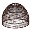 GLOBOSTAR® MALIBU 00970 Boho Κρεμαστό Φωτιστικό Οροφής με Ντουί 1 x E27 AC 220-240V IP20 - Καφέ - Μ40 x Π40 x Υ35cm