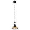 GLOBOSTAR® BILLIARD 00971 Vintage Κρεμαστό Φωτιστικό Οροφής με Ντουί 1 x E27 AC 220-240V IP20 - Mαύρο & Μελί - Μ25 x Π25 x Υ29cm