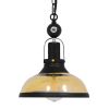GLOBOSTAR® BILLIARD 00971 Vintage Κρεμαστό Φωτιστικό Οροφής με Ντουί 1 x E27 AC 220-240V IP20 - Mαύρο & Μελί - Μ25 x Π25 x Υ29cm