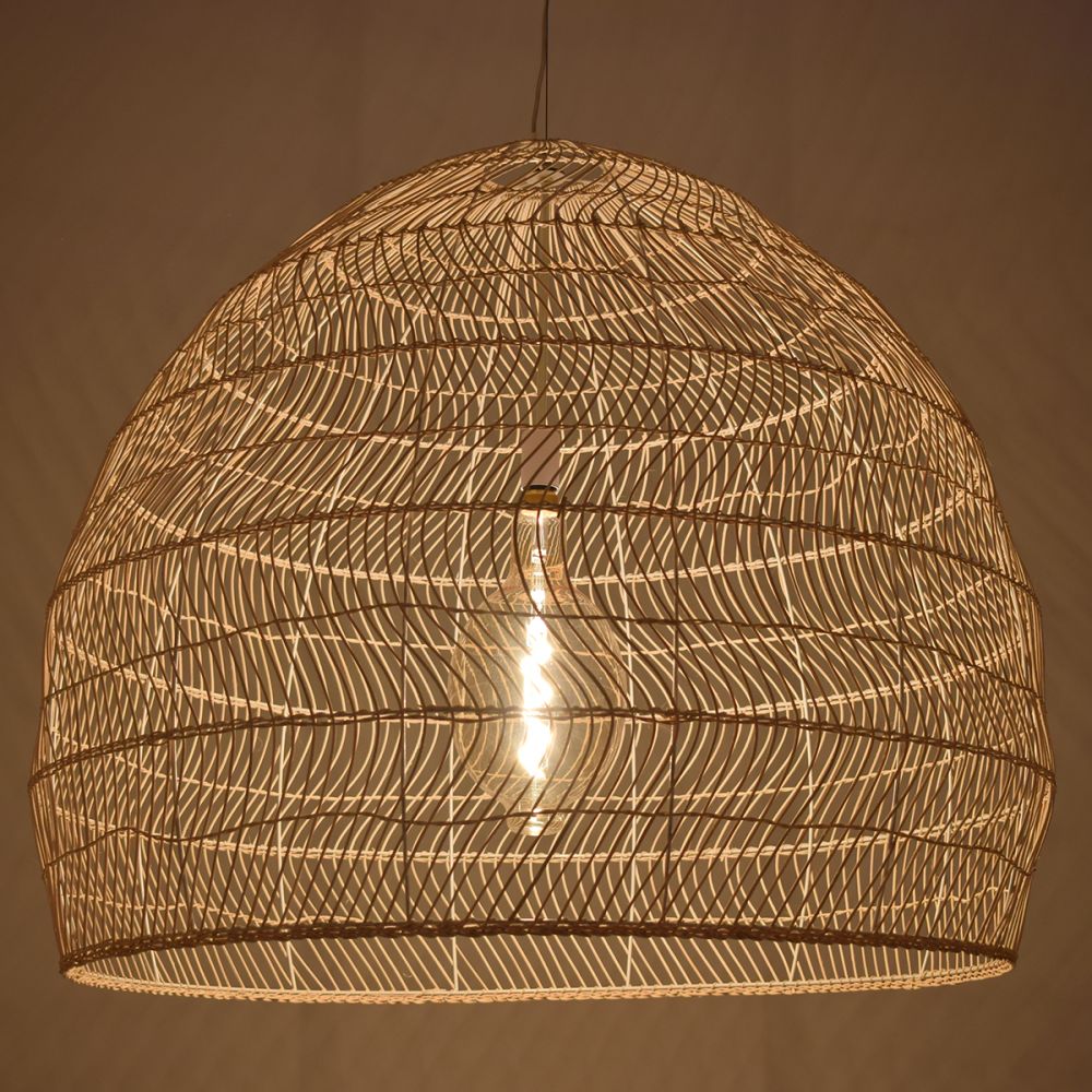 GLOBOSTAR® MALIBU 00974 Boho Κρεμαστό Φωτιστικό Οροφής με Ντουί 1 x E27 AC 220-240V IP20 - Μπεζ - Μ100 x Π100 x Y86cm