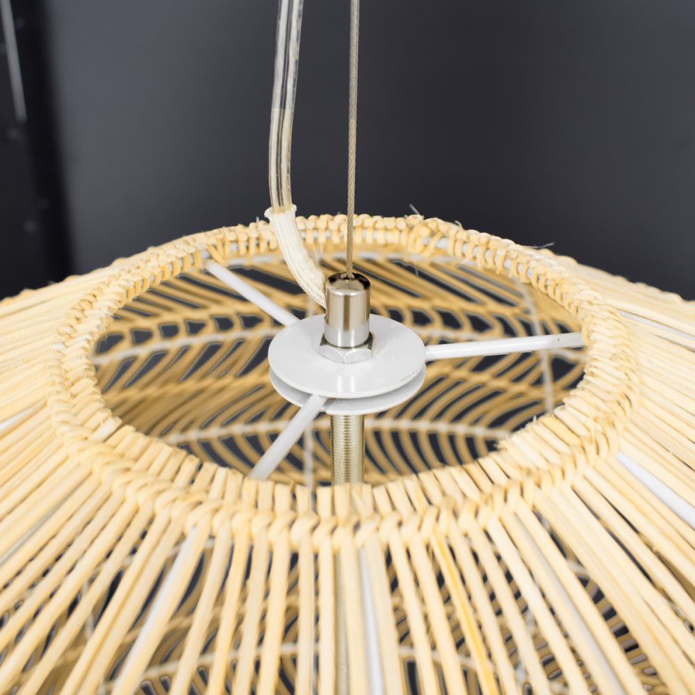 GLOBOSTAR® MALIBU 00974 Boho Κρεμαστό Φωτιστικό Οροφής με Ντουί 1 x E27 AC 220-240V IP20 - Μπεζ - Μ100 x Π100 x Y86cm