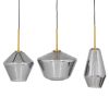 GLOBOSTAR® AMARIS 00975 Μοντέρνο Κρεμαστό Φωτιστικό Οροφής με Ντουί 3 x E27 AC 220-240V IP20 - Χρυσό & Ασημί - Μ75 x Π30 x Υ30cm