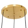 GLOBOSTAR® AMARIS 00978 Μοντέρνο Κρεμαστό Φωτιστικό Οροφής με Ντουί 3 x E27 AC 220-240V IP20 - Χρυσό & Μελί - Μ50 x Π50 x Υ30cm