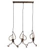 GLOBOSTAR® LITTLE MAN 00979 Μοντέρνο Κρεμαστό Φωτιστικό Οροφής με Ντουί 3 x E27 AC 220-240V IP20 - Χάλκινο - Μ70 x Π10 x Υ105cm