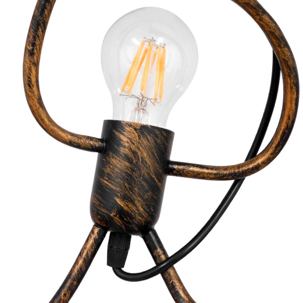 GLOBOSTAR® LITTLE MAN 00979 Μοντέρνο Κρεμαστό Φωτιστικό Οροφής με Ντουί 3 x E27 AC 220-240V IP20 - Χάλκινο - Μ70 x Π10 x Υ105cm