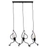 GLOBOSTAR® LITTLE MAN 00980 Μοντέρνο Κρεμαστό Φωτιστικό Οροφής με Ντουί 3 x E27 AC 220-240V IP20 - Μαύρο - Μ70 x Π10 x Υ105cm