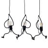 GLOBOSTAR® LITTLE MAN 00980 Μοντέρνο Κρεμαστό Φωτιστικό Οροφής με Ντουί 3 x E27 AC 220-240V IP20 - Μαύρο - Μ70 x Π10 x Υ105cm