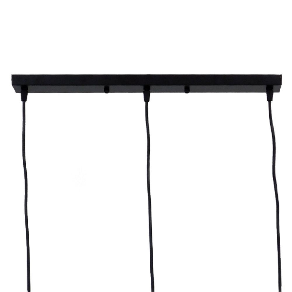 GLOBOSTAR® LITTLE MAN 00980 Μοντέρνο Κρεμαστό Φωτιστικό Οροφής με Ντουί 3 x E27 AC 220-240V IP20 - Μαύρο - Μ70 x Π10 x Υ105cm
