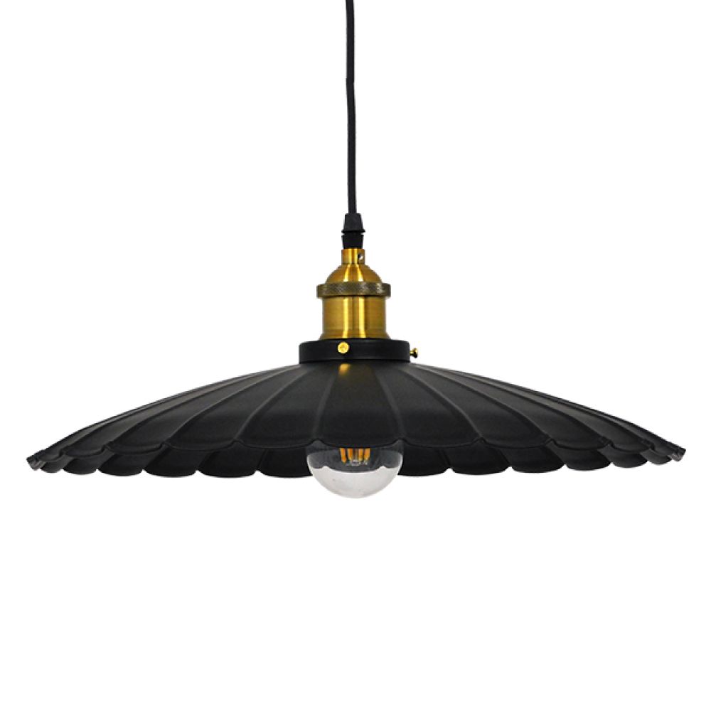 GLOBOSTAR® MARGI 00982 Vintage Κρεμαστό Φωτιστικό Οροφής με Ντουί 1 x E27 AC 220-240V IP20 - Μαύρο & Χρυσό - Μ40 x Π40 x Y15cm