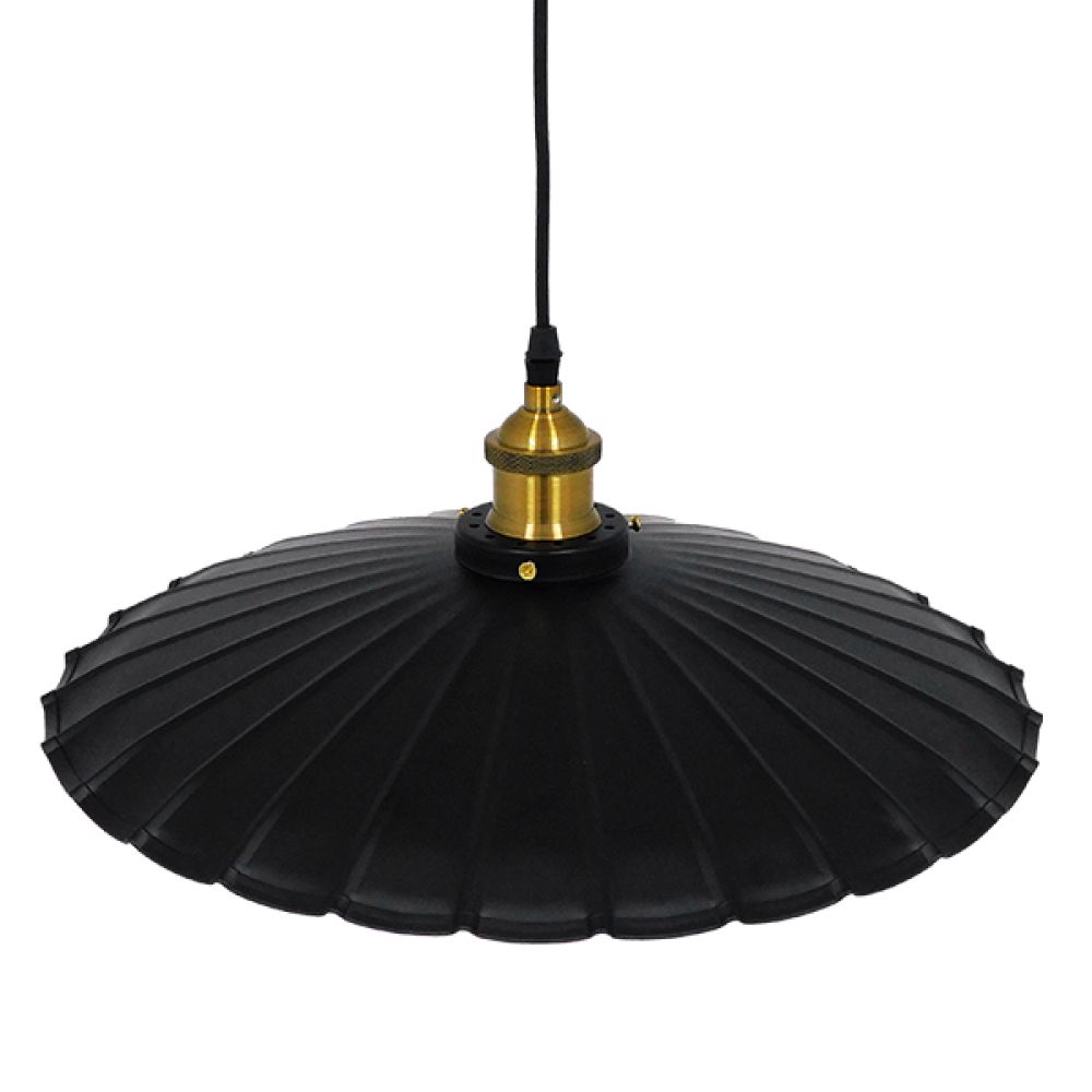 GLOBOSTAR® MARGI 00982 Vintage Κρεμαστό Φωτιστικό Οροφής με Ντουί 1 x E27 AC 220-240V IP20 - Μαύρο & Χρυσό - Μ40 x Π40 x Y15cm