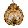 GLOBOSTAR® ETOILE 00987 Vintage Κρεμαστό Φωτιστικό Οροφής με Ντουί 1 x E27 AC 220-240V IP20 - Μπρούτζινο Εφέ Σκουριάς & Μελί - Μ28 x Π28 x Y38cm