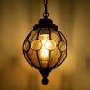 GLOBOSTAR® ETOILE 00988 Vintage Κρεμαστό Φωτιστικό Οροφής με Ντουί 1 x E27 AC 220-240V IP20 - Μπρούτζινο Εφέ Σκουριάς & Μελί - Μ18 x Π18 x Y27cm