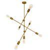 GLOBOSTAR® ESTHER 00993 Μοντέρνο Κρεμαστό Φωτιστικό Οροφής με Ντουί 7 x E27 AC 220-240V IP20 - Χρυσό - Μ75 x Π75 x Υ88cm