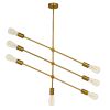 GLOBOSTAR® ESTHER 00993 Μοντέρνο Κρεμαστό Φωτιστικό Οροφής με Ντουί 7 x E27 AC 220-240V IP20 - Χρυσό - Μ75 x Π75 x Υ88cm