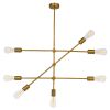 GLOBOSTAR® ESTHER 00993 Μοντέρνο Κρεμαστό Φωτιστικό Οροφής με Ντουί 7 x E27 AC 220-240V IP20 - Χρυσό - Μ75 x Π75 x Υ88cm