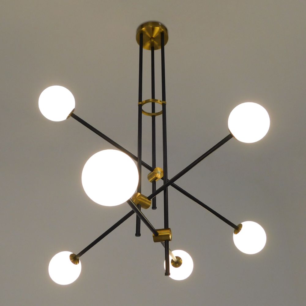 GLOBOSTAR® VELVET 00994 Μοντέρνο Κρεμαστό Φωτιστικό Οροφής με Ντουί 6 x G9 AC 220-240V IP20 - Πολύχρωμο - Μ80 x Π80 x Υ85cm