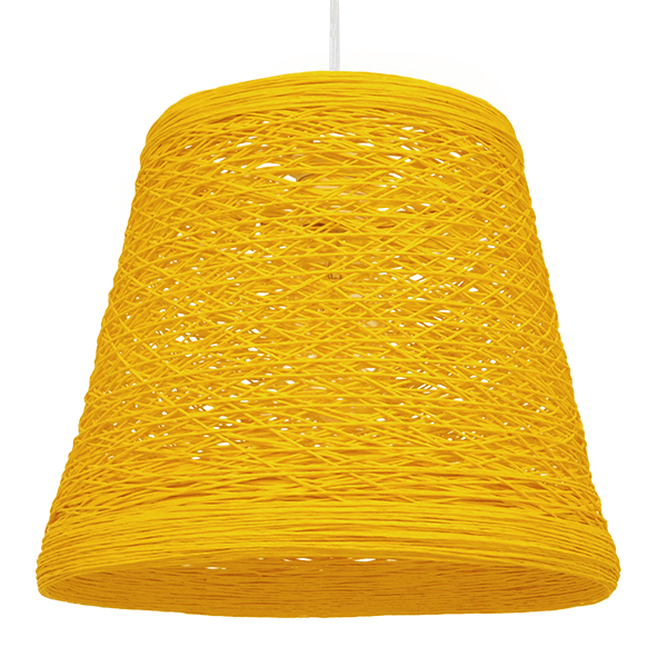 GLOBOSTAR® PLAYROOM 00998 Vintage Κρεμαστό Φωτιστικό Οροφής με Ντουί 1 x E27 AC 220-240V IP20 - Κίτρινο - Μ32 x Π32 x Υ27cm