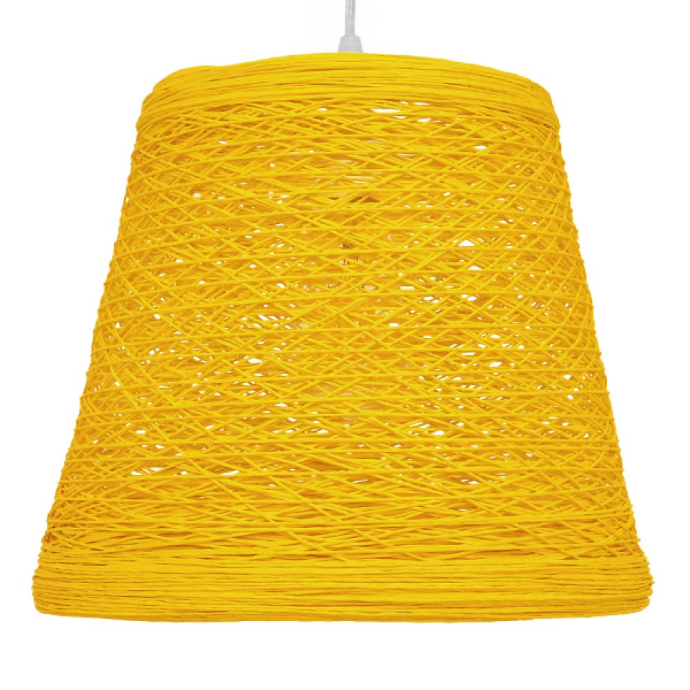 GLOBOSTAR® PLAYROOM 00998 Vintage Κρεμαστό Φωτιστικό Οροφής με Ντουί 1 x E27 AC 220-240V IP20 - Κίτρινο - Μ32 x Π32 x Υ27cm