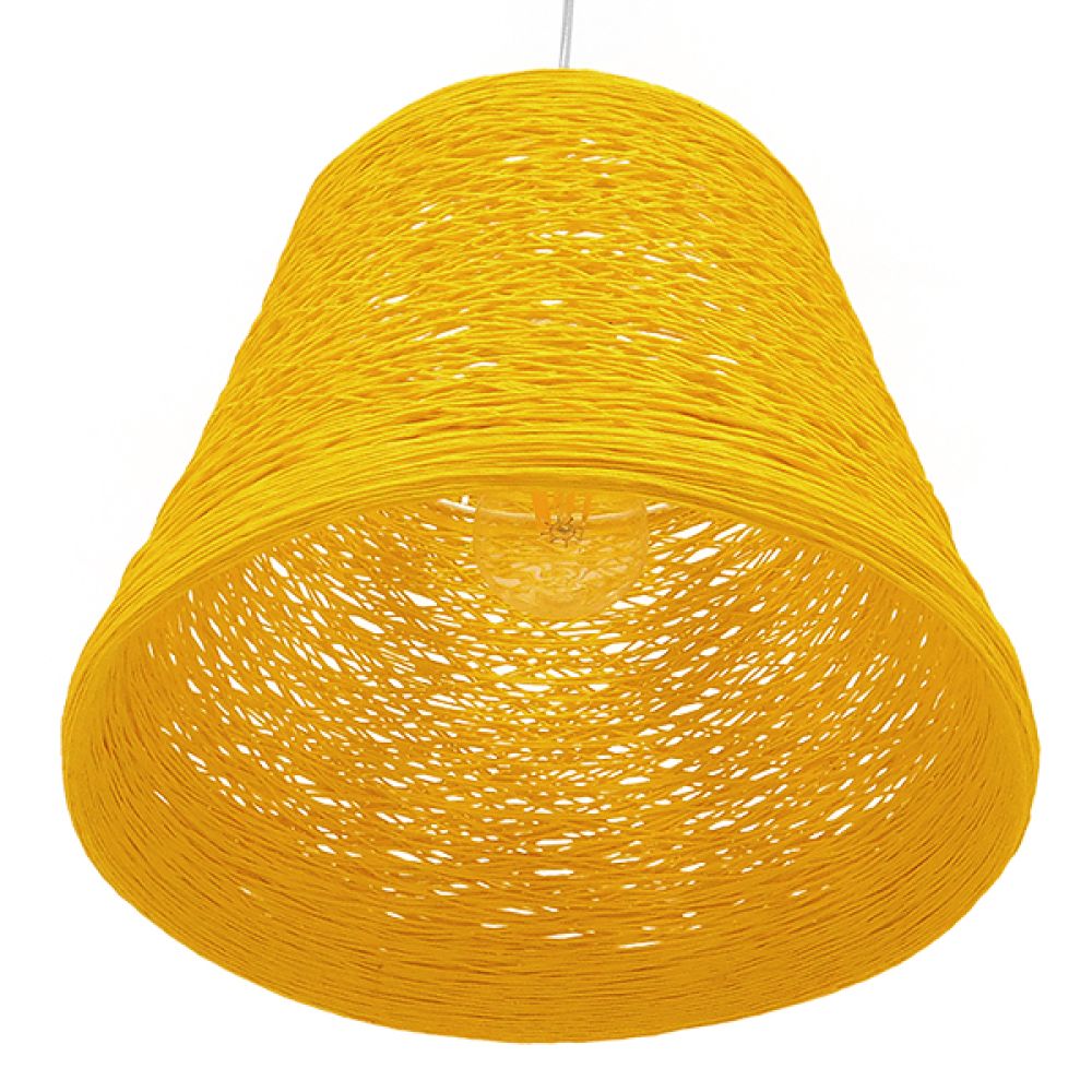 GLOBOSTAR® PLAYROOM 00998 Vintage Κρεμαστό Φωτιστικό Οροφής με Ντουί 1 x E27 AC 220-240V IP20 - Κίτρινο - Μ32 x Π32 x Υ27cm