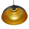 GLOBOSTAR® ANDY 01000 Μοντέρνο Κρεμαστό Φωτιστικό Οροφής με Ντουί 1 x E27 AC 220-240V IP20 - Μαύρο & Χρυσό - Μ35 x Π35 x Υ28cm