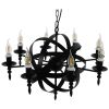 GLOBOSTAR® ESTELLE 01003 Vintage Κρεμαστό Φωτιστικό Οροφής με Ντουί 8 x E14 AC 220-240V IP20 - Μαύρο - Μ65 x Π65 x Y50cm