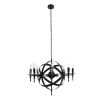 GLOBOSTAR® ESTELLE 01003 Vintage Κρεμαστό Φωτιστικό Οροφής με Ντουί 8 x E14 AC 220-240V IP20 - Μαύρο - Μ65 x Π65 x Y50cm