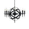GLOBOSTAR® ESTELLE 01003 Vintage Κρεμαστό Φωτιστικό Οροφής με Ντουί 8 x E14 AC 220-240V IP20 - Μαύρο - Μ65 x Π65 x Y50cm