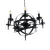 GLOBOSTAR® ESTELLE 01003 Vintage Κρεμαστό Φωτιστικό Οροφής με Ντουί 8 x E14 AC 220-240V IP20 - Μαύρο - Μ65 x Π65 x Y50cm
