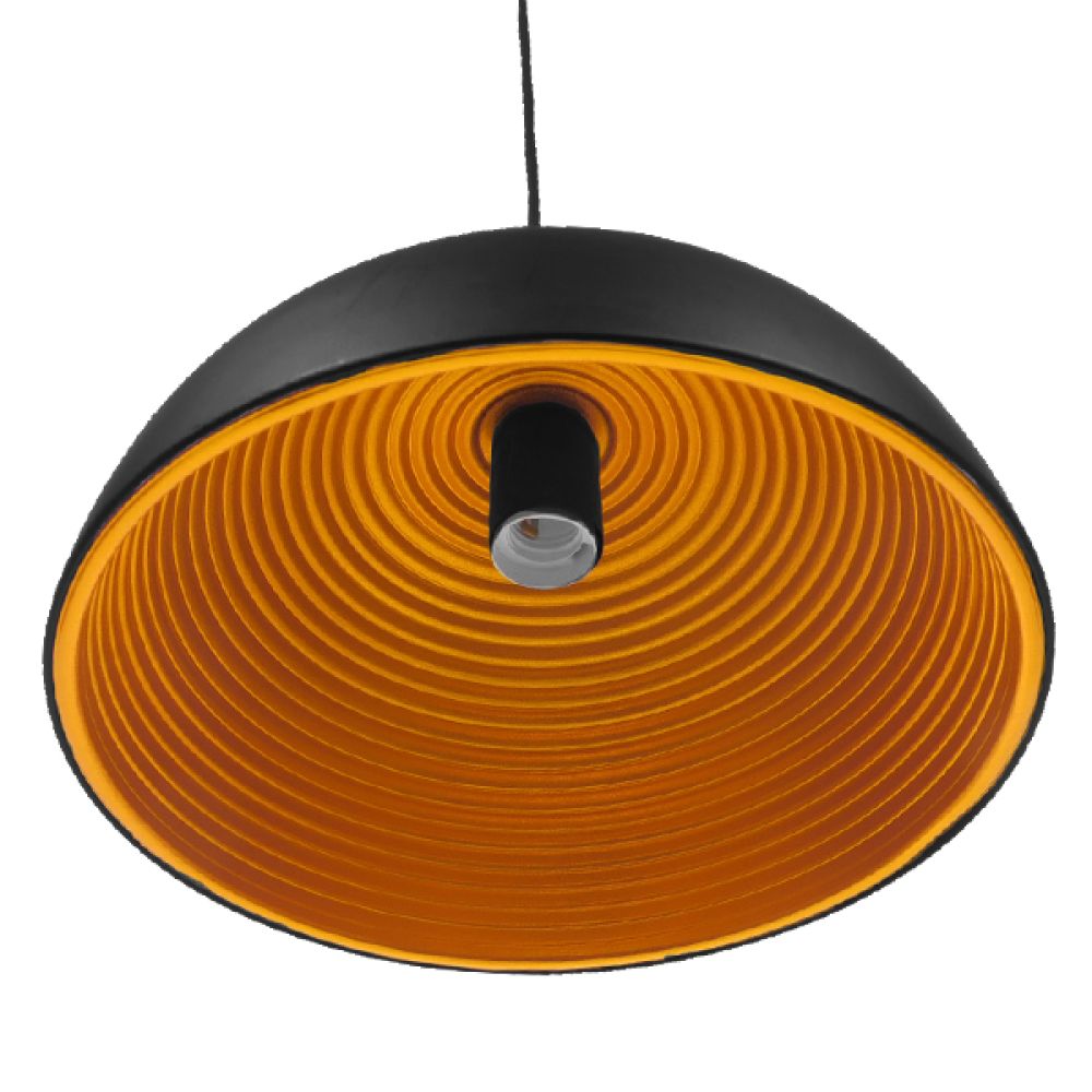 GLOBOSTAR® MEDEA 01004 Μοντέρνο Κρεμαστό Φωτιστικό Οροφής με Ντουί 1 x E27 AC 220-240V IP20 - Μαύρο & Χρυσό - Μ30 x Π30 x Υ16cm