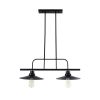 GLOBOSTAR® REGAL 01007 Vintage Φωτιστικό Οροφής με Ντουί 2 x E27 AC 220-240V IP20 - Μαύρο - Μ67 x Π26 x Υ85cm