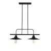 GLOBOSTAR® REGAL 01007 Vintage Φωτιστικό Οροφής με Ντουί 2 x E27 AC 220-240V IP20 - Μαύρο - Μ67 x Π26 x Υ85cm