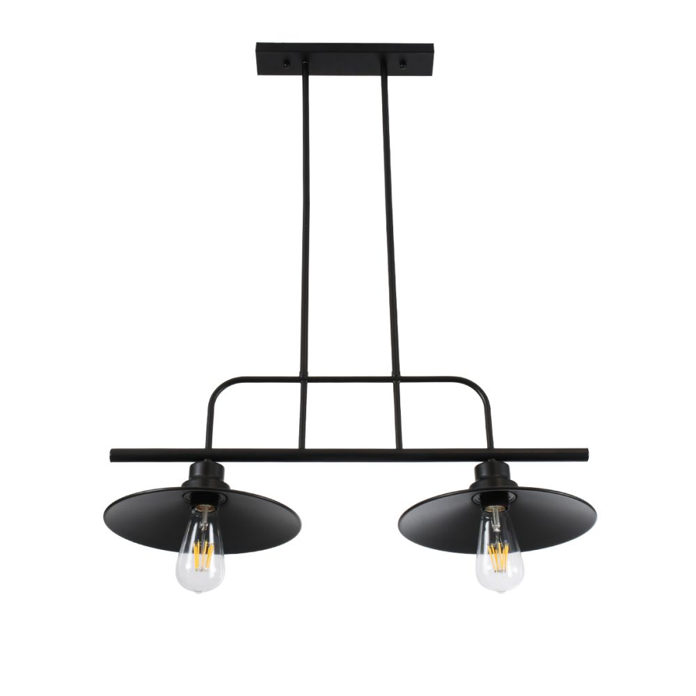 GLOBOSTAR® REGAL 01007 Vintage Φωτιστικό Οροφής με Ντουί 2 x E27 AC 220-240V IP20 - Μαύρο - Μ67 x Π26 x Υ85cm