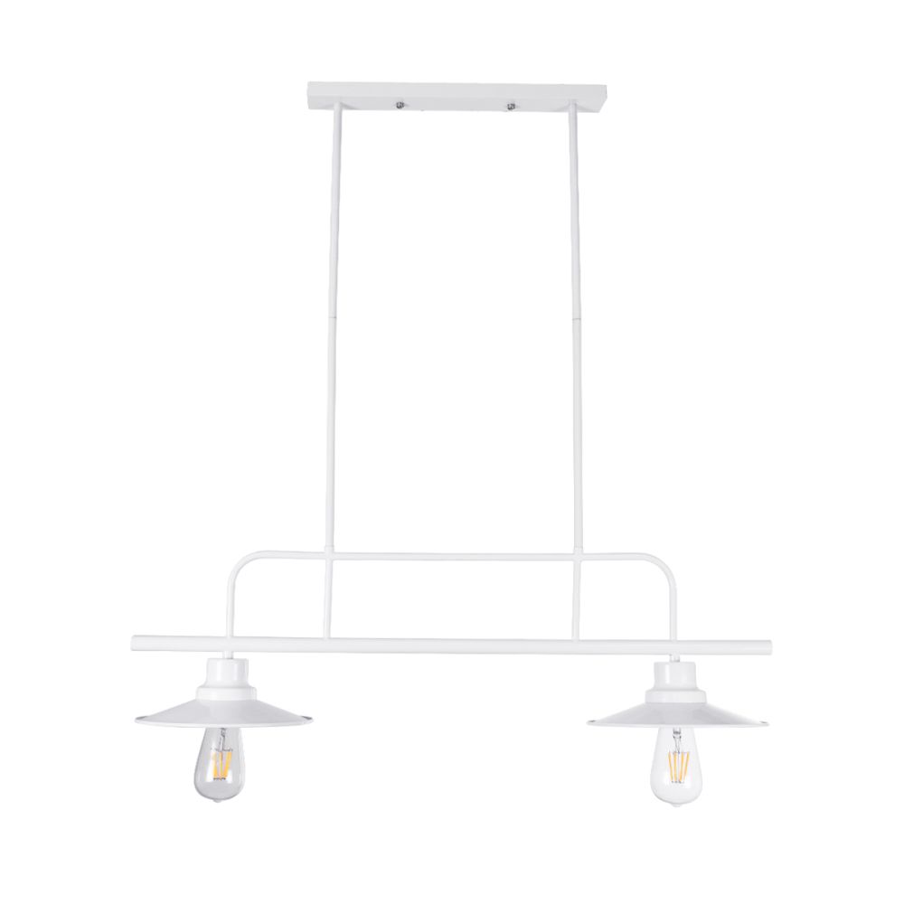 GLOBOSTAR® REGAL 01008 Vintage Φωτιστικό Οροφής με Ντουί 2 x E27 AC 220-240V IP20 - Λευκό - Μ80 x Π26 x Υ82cm