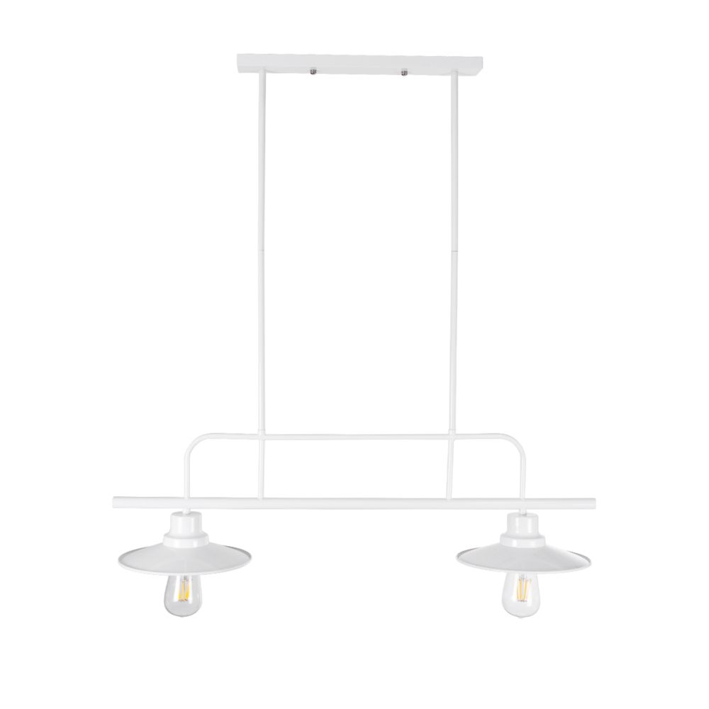 GLOBOSTAR® REGAL 01008 Vintage Φωτιστικό Οροφής με Ντουί 2 x E27 AC 220-240V IP20 - Λευκό - Μ80 x Π26 x Υ82cm