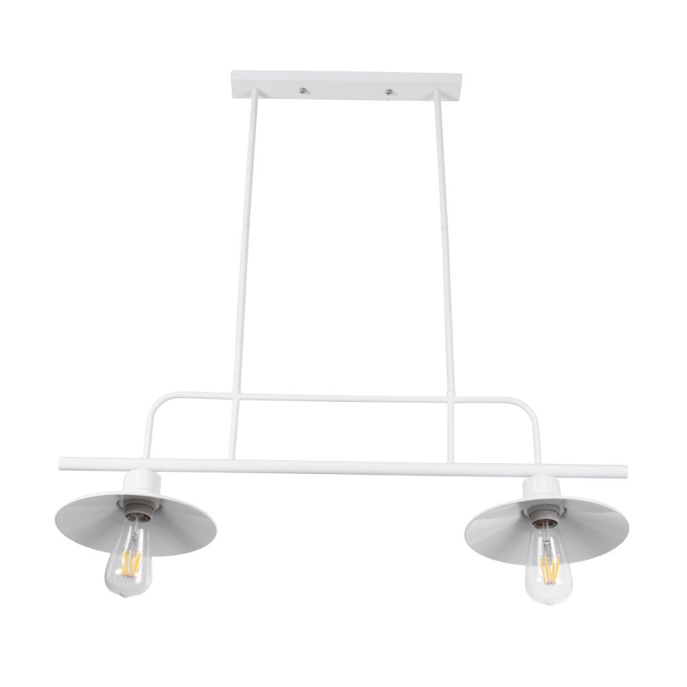 GLOBOSTAR® REGAL 01008 Vintage Φωτιστικό Οροφής με Ντουί 2 x E27 AC 220-240V IP20 - Λευκό - Μ80 x Π26 x Υ82cm