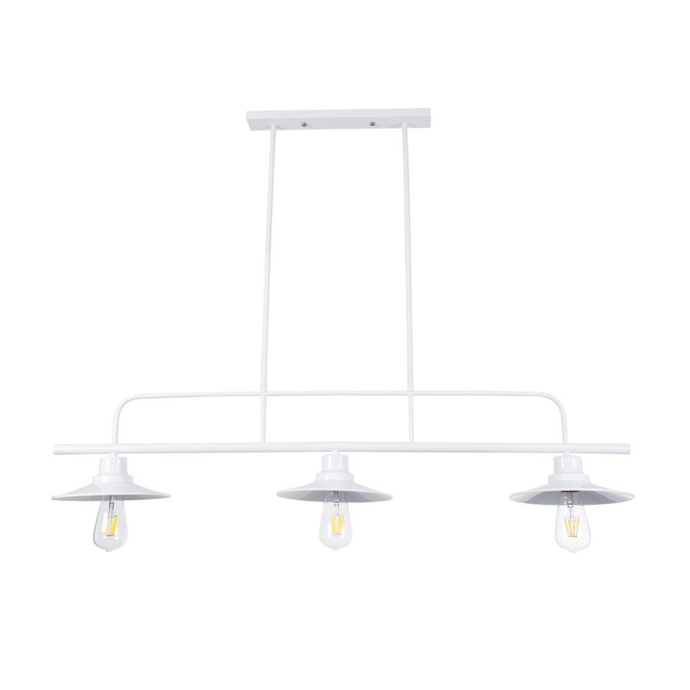 GLOBOSTAR® REGAL 01010 Vintage Φωτιστικό Οροφής με Ντουί 3 x E27 AC 220-240V IP20 - Λευκό - Μ110 x Π26 x Υ75cm