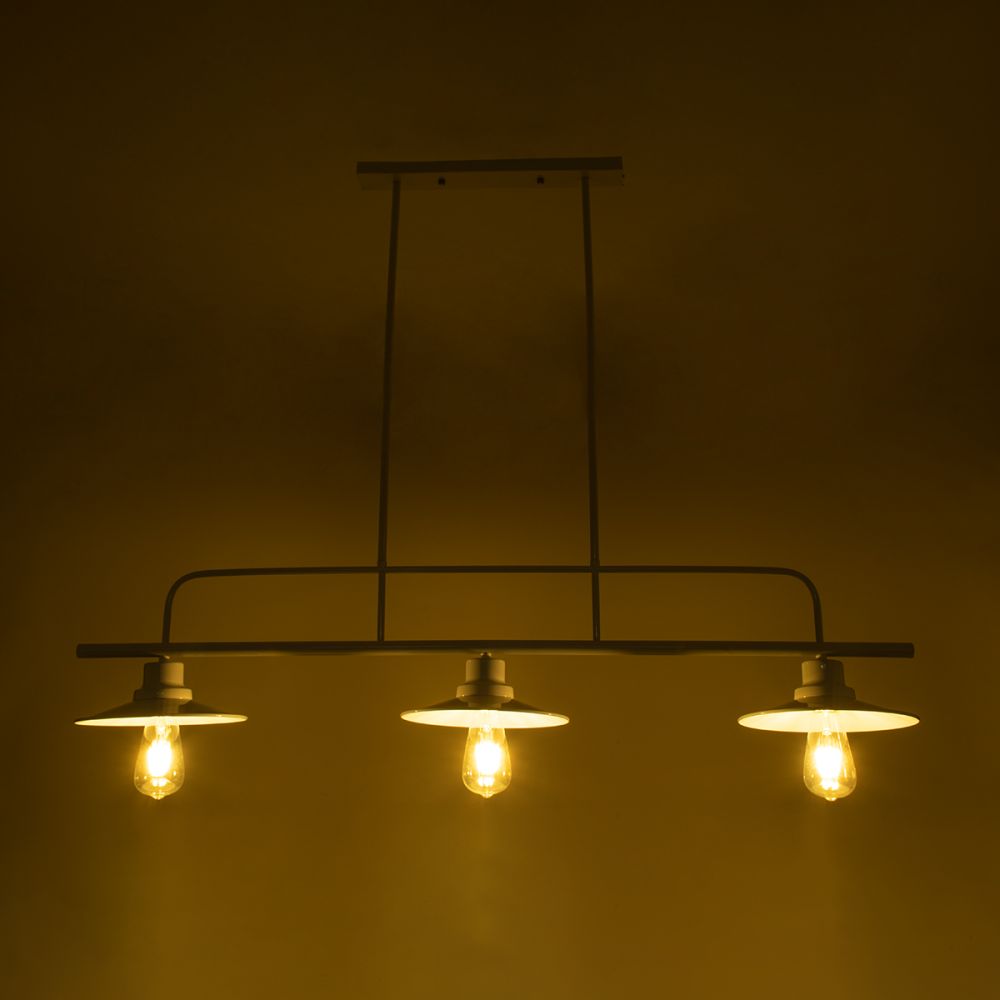 GLOBOSTAR® REGAL 01010 Vintage Φωτιστικό Οροφής με Ντουί 3 x E27 AC 220-240V IP20 - Λευκό - Μ110 x Π26 x Υ75cm