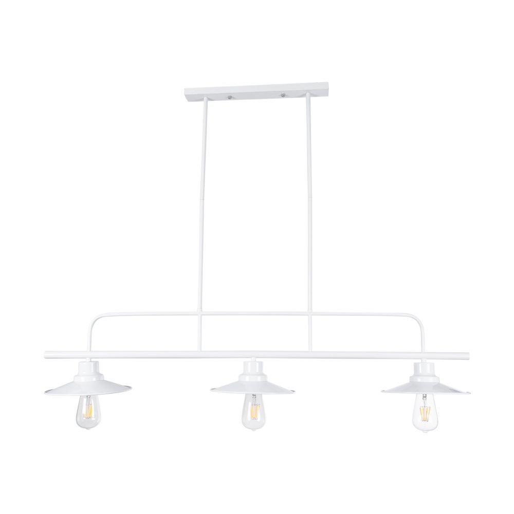 GLOBOSTAR® REGAL 01010 Vintage Φωτιστικό Οροφής με Ντουί 3 x E27 AC 220-240V IP20 - Λευκό - Μ110 x Π26 x Υ75cm
