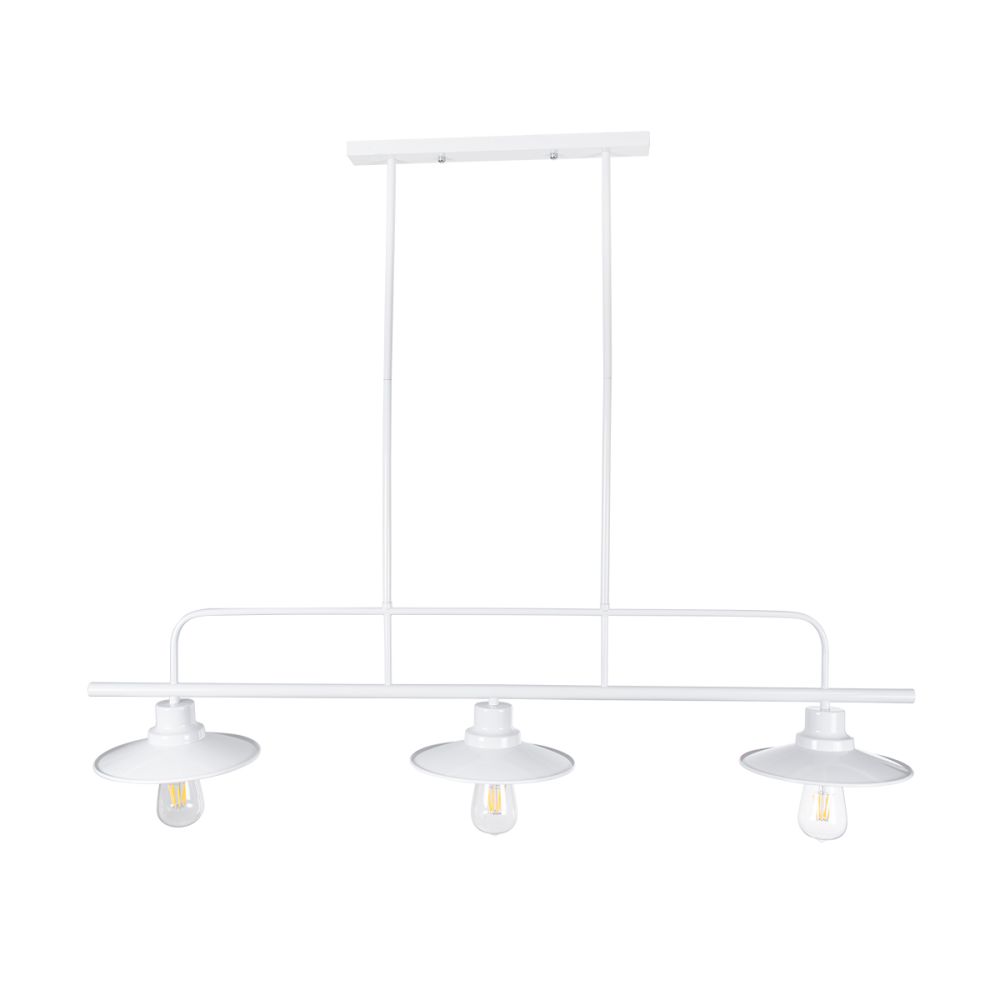GLOBOSTAR® REGAL 01010 Vintage Φωτιστικό Οροφής με Ντουί 3 x E27 AC 220-240V IP20 - Λευκό - Μ110 x Π26 x Υ75cm