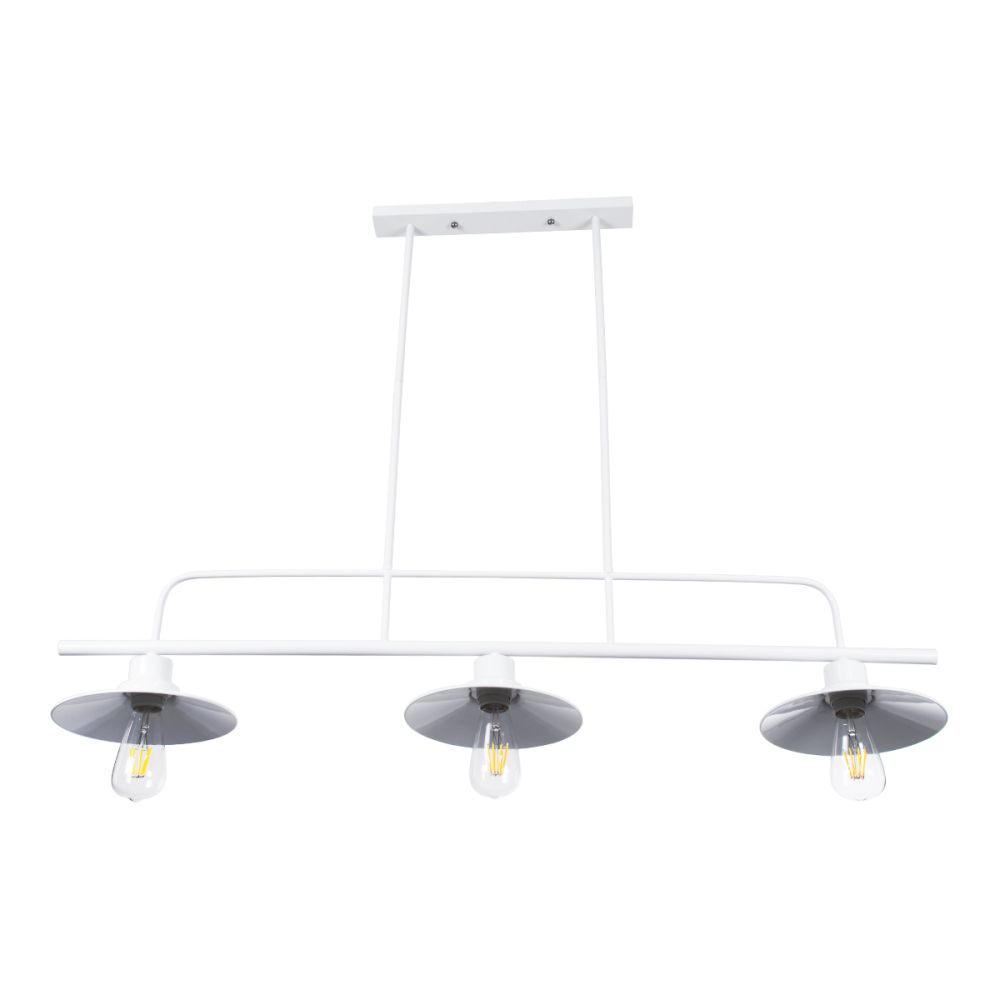 GLOBOSTAR® REGAL 01010 Vintage Φωτιστικό Οροφής με Ντουί 3 x E27 AC 220-240V IP20 - Λευκό - Μ110 x Π26 x Υ75cm