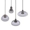 GLOBOSTAR® FEMINE 01011 Μοντέρνο Κρεμαστό Φωτιστικό Οροφής με Ντουί 4 x E27 AC 220-240V IP20 - Γκρι & Μαύρο - Μ70 x Π70 x Y24.5cm - Σετ 4 Τεμαχίων
