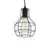 GLOBOSTAR® CAGE 01017 Vintage Κρεμαστό Φωτιστικό Οροφής με Ντουί 1 x E27 AC 220-240V IP20 - Μαύρο - Μ15 x Π15 x Υ20cm