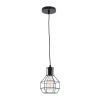 GLOBOSTAR® CAGE 01017 Vintage Κρεμαστό Φωτιστικό Οροφής με Ντουί 1 x E27 AC 220-240V IP20 - Μαύρο - Μ15 x Π15 x Υ20cm