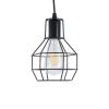GLOBOSTAR® CAGE 01017 Vintage Κρεμαστό Φωτιστικό Οροφής με Ντουί 1 x E27 AC 220-240V IP20 - Μαύρο - Μ15 x Π15 x Υ20cm