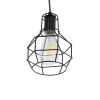 GLOBOSTAR® CAGE 01017 Vintage Κρεμαστό Φωτιστικό Οροφής με Ντουί 1 x E27 AC 220-240V IP20 - Μαύρο - Μ15 x Π15 x Υ20cm