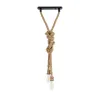 GLOBOSTAR® ROPE 01019 Boho Κρεμαστό Φωτιστικό Οροφής με Ντουί 2 x E27 AC 220-240V IP20 - Μπεζ - Μ38 x Π3.5 x Υ200cm