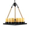 GLOBOSTAR® DOME 10001021 Vintage Κρεμαστό Φωτιστικό Οροφής με Ντουί 9 x E27 AC 220-240V IP20 - Μπεζ & Μαύρο - Μ68 x Π60 x Υ50cm