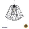 GLOBOSTAR® GRID 01022 Vintage Κρεμαστό Φωτιστικό Οροφής με Ντουί 1 x E27 AC 220-240V IP20 - Μαύρο - Μ40 x Π40 x Υ33cm